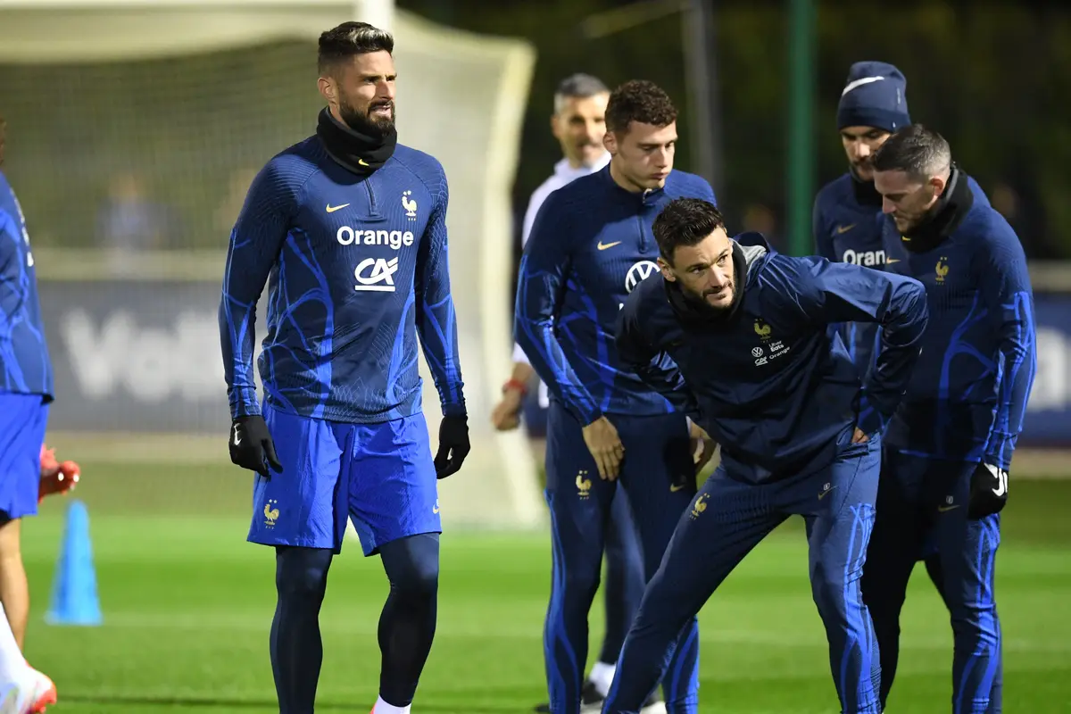 Latihan timnas Prancis jelang laga Piala Dunia 2022 Qatar