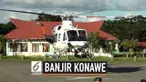Puluhan korban banjir di Kabupaten Konawe Utara Provinsi Sulawesi Tenggara dievakuasi menggunakan Helikopter. Evakuasi lewat udara dilakukan karena jalan darat terisolasi oleh banjir. Korban banjir dievakuasi ke RSUD Konawe