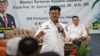 Mentan SYL dialog interaktif dengan ratusan anggota Perhimpunan Penyuluh Pertanian Indonesa (Perhiptani) di Kabupaten Takalar, Sulawesi Selatan, Rabu (19/4/2023). (Foto: Istimewa)