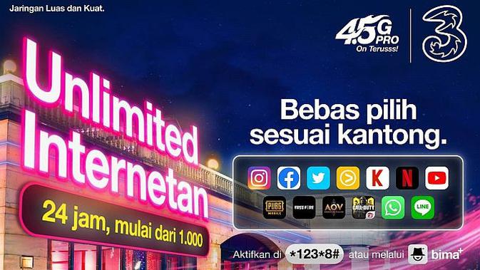 Tri Indonesia Rilis Paket Unlimited Internet Rp 1.000 ...