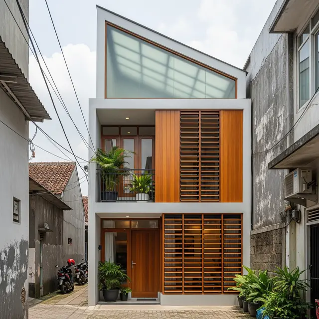9 Desain Rumah Mungil di Gang Anti Pengap, Strategi Cerdas Sirkulasi Udara dan Cahaya