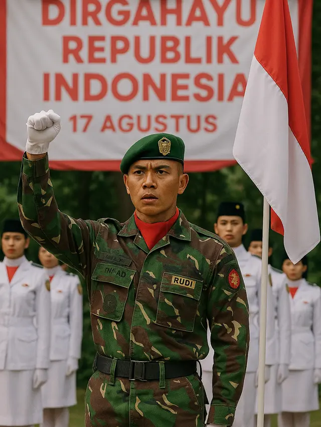Ilustrasi Komandan Upacara 17 Agustus (Foto: ChatGPT)