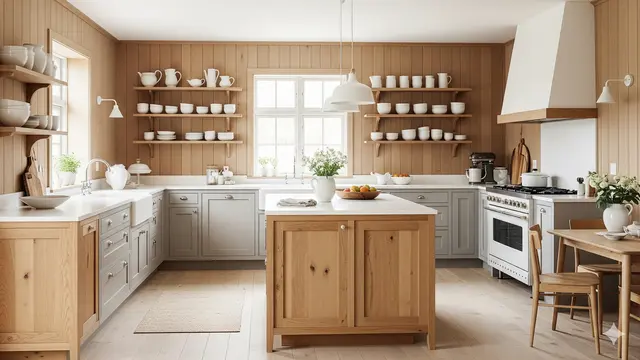 Model Dapur Rumah Sederhana dengan Dinding Kayu yang Tetap Elegan/Ilustrasi AI