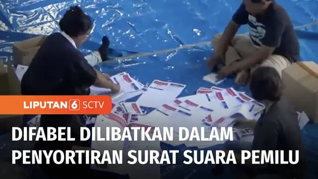 Pesta demokrasi bulan depan jadi milik semua kalangan, termasuk juga kaum difabel. Sebagai wujud kesetaraan dalam Pemilu, sejumlah tenaga difabel turut dilibatkan dalam melipat dan menyortir surat suara.