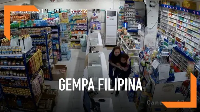 VIDEO: Kepanikan Pengunjung Minimarket Saat Gempa Filipina