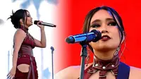 Cetak sejarah baru, Niki Zefanya jadi penyanyi perempuan Indonesia pertama yang tampil di Coachella. Berikut pesona memukaunya dalam busana rancangan Ashton Michael.  (Instagram/ashtonmichael).