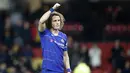 Ekspresi David Luiz saat Chelsea memastikan kemenangan pada laga lanjutan Premier League yang berlangsung di Stadion Vicarage Road, Watford, Rabu (24/12). Pasukan Maurizio Sarri menang 2-1 atas Watford. (AFP/AP)