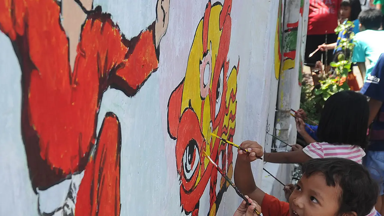 Tembok di Pulo Geulis Bogor Digambari Mural