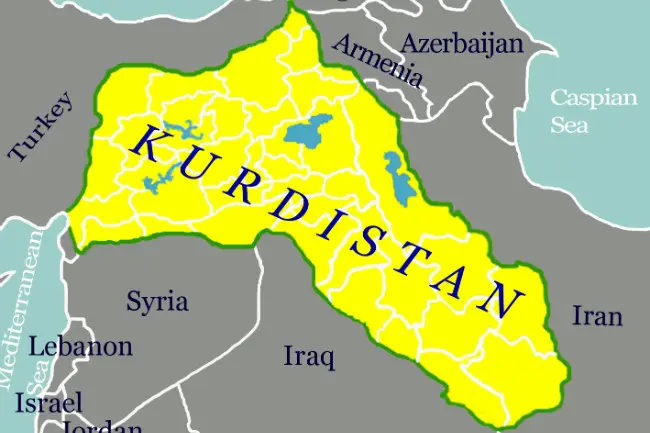 Ilustrasi negara Kurdistan di masa depan. (Sumber Wikimedia Commons)