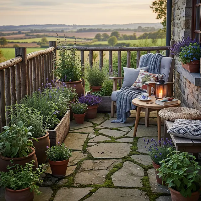 Teras Rumah dengan Tanaman Aromatik Pengusir Serangga (Image by Gemini AI)