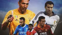 Ilustrasi - Buffon, Figo, Kanu, Nakata, Neymar (Bola.com/Adreanus Titus)