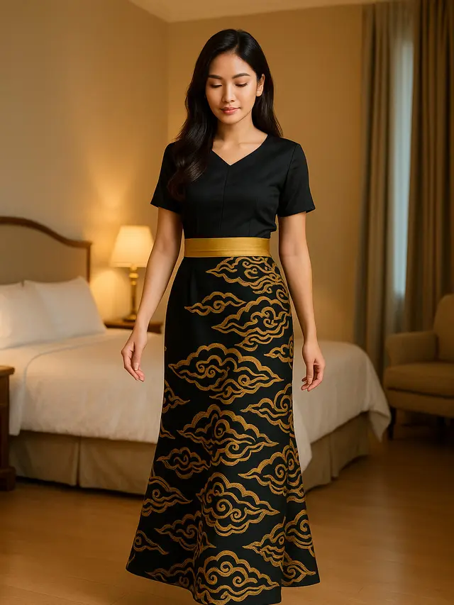Batik Kombinasi Kain Polos