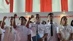 Puluhan artis dan pengusaha yang tergabung dalam GEMA Indonesia mendeklarasi pasangan capres-cawapres Jakarta, (Liputan6.com/Johan Tallo)