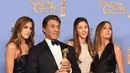 Aktor pemeran film ‘Creed’ ini mengucapkan terima kasih kepada istri dan anak-anaknya,  Williams Morris Endeavor (WME) dan MGM, produser, bahkan kepada Rocky Balboa (dirinya) sendiri. (AFP/Bintang.com)