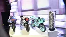 Deretan Motor balap dari Moto3, Moto2 dan MotoGP FIM AWARDS MotoGP di Palacio de Congresos, Spanyol, Minggu(8/11/2015.  (Motogp.com)