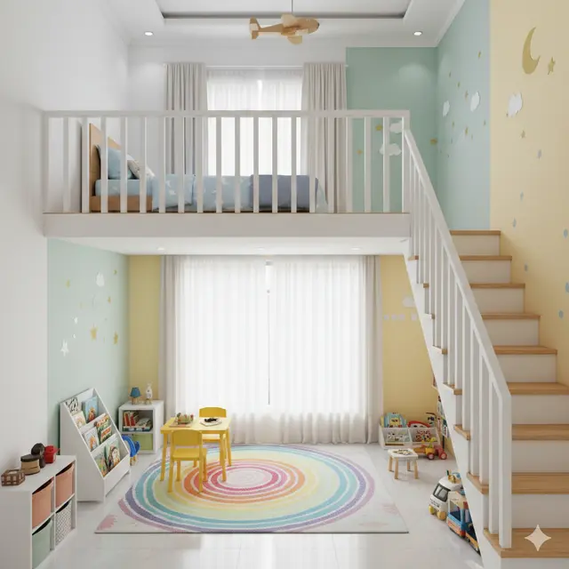 Desain Mezzanine Rumah Type 45 (Foto: Gemini AI)