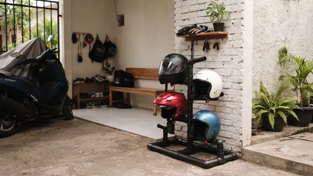 Tempat Menyimpan Helm di Rumah