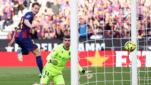 Bungkam Levante 3-0, Barcelona Gusur Real Madrid dari Puncak Klasemen