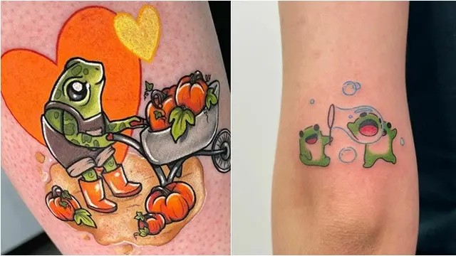 6 Potret Desain Tato Katak Ukuran Besar Vs Kecil, Sama-Sama Bikin Gemas