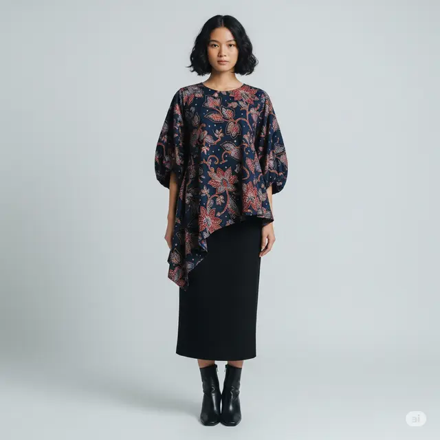 8 Model Atasan Batik Wanita Lengan Balon yang Trendy dan Elegan