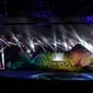 Suasana Upacara Pembukaan Asian Games ke-18 Tahun 2018, di Stadion Utama Gelora Bung Karno, Senayan, Jakarta, Sabtu (18/8). Berbagai ornamen yang mencirikan flora Nusantara terpampang di panggung opening ceremony Asian Games. (Liputan6.com/ Fery Pradolo)