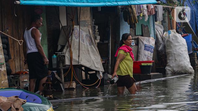 Banjir Rob Kembali Rendam Kawasan Muara Baru Jakarta Utara