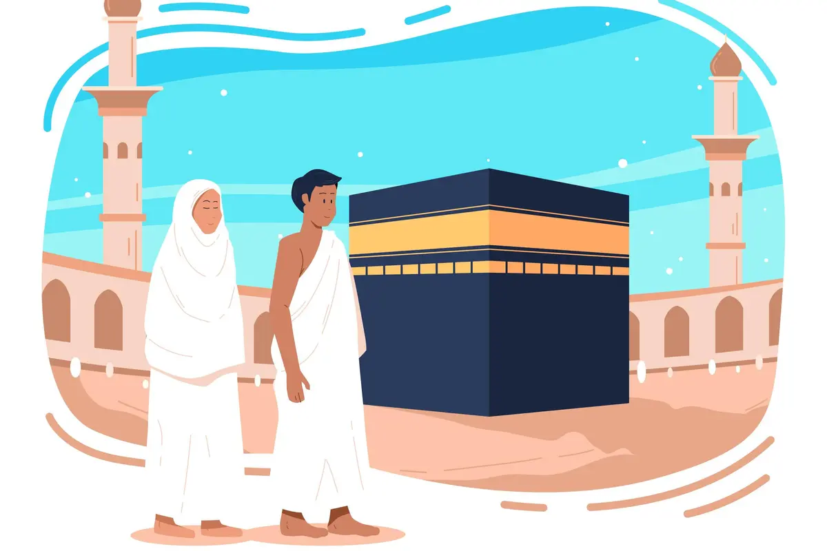 Ilustrasi haji, umrah, makkah