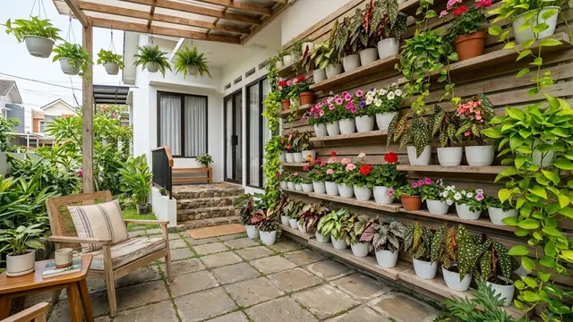 Inspirasi Taman Bunga Mini di Teras Rumah Sederhana