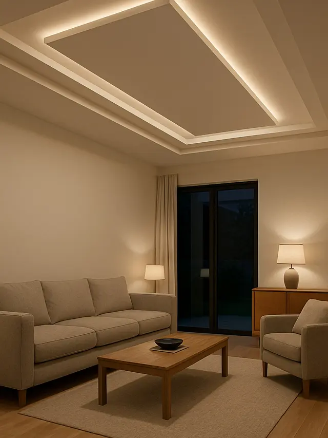 Plafon Gypsum Bertingkat Linear (Foto: ChatGPT)