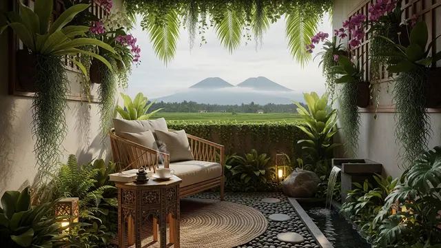 Cara Membuat Teras Kecil Jadi Spot Favorit Saat Sore Hari/ Ilustrasi AI