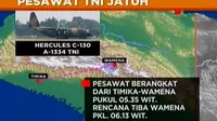 Pesawat Hercules C-130 dengan nomor register A-1334 milik TNI Angkatan Udara jatuh setelah menabrak gunung di daerah Wamena, Papua.