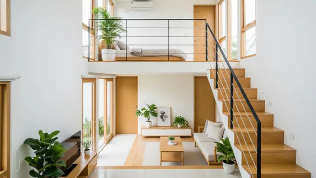 Model Rumah Minimalis Kecil dengan Mezzanine yang Estetik dan Fungsional Minimalis Modern/ Ilustrasi AI