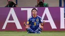 Rento Takaoka saat selebrasi setelah mencetak gol ke gawang Senegal dalam pertandingan Grup D Piala Dunia U-17 di Stadion Si Jalak Harupat, Bandung, Jawa Barat, Jumat 17 November 2023. (Doc. LOC WCU17/SBN)