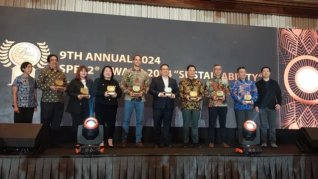 PT Elang Mahkota Teknologi Tbk atau Emtek mendapat dua penghargaan dalam  ajang SPEx2 Award 2024. (Arief/Liputan6.com)