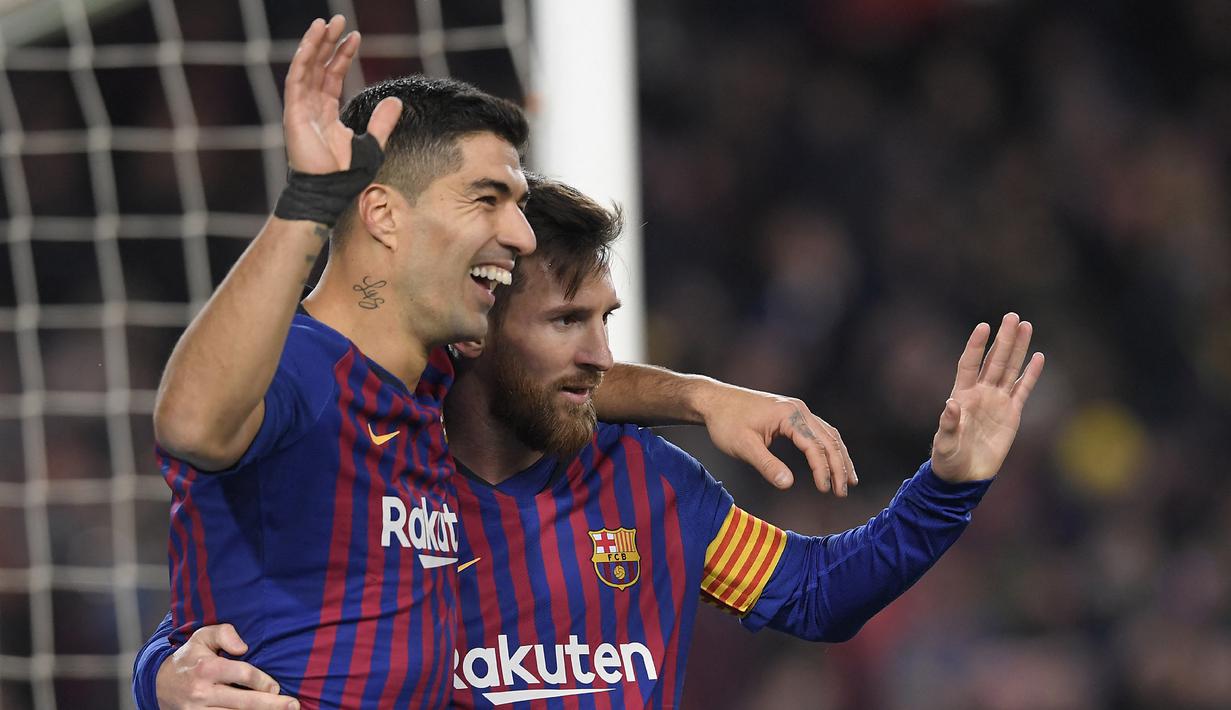 Luis Suarez. Kebersamaan keduanya di Barcelona dimulai pada 2014 usai Luis Suarez hijrah dari Liverpool. Mereka berhasil meraih 13 trofi selama 5 tahun bermain bersama. Mereka juga sering liburan bersama dengan membawa pasangan masing-masing, seperti ke Ibiza pada 2018. (Foto: AFP/Lluis Gene)