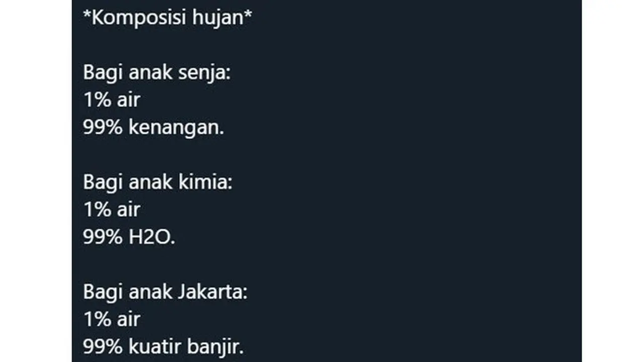 6 Drama Komposisi Hujan ala Netizen Ini Bikin Geleng Kepala