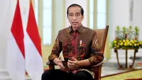 Presiden Joko Widodo (Jokowi) memberikan keterangan pers terkait Perkembangan COVID-19 di Istana Kepresidenan Bogor, Jawa Barat, Jumat (28/1/2022) sore. (Dok Sekretariat Kabinet RI)