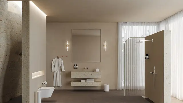 10 Desain Model Kamar Mandi Bergaya Mediterania yang Unik dan Nyaman
