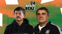 Seoul Earth On Us Cup 2024 - Timnas Indonesia U-20 Vs Argentina - Duel Pelatih: Indra Sjafri Vs Claudio Gugnali (Bola.com/Adreanus Titus)