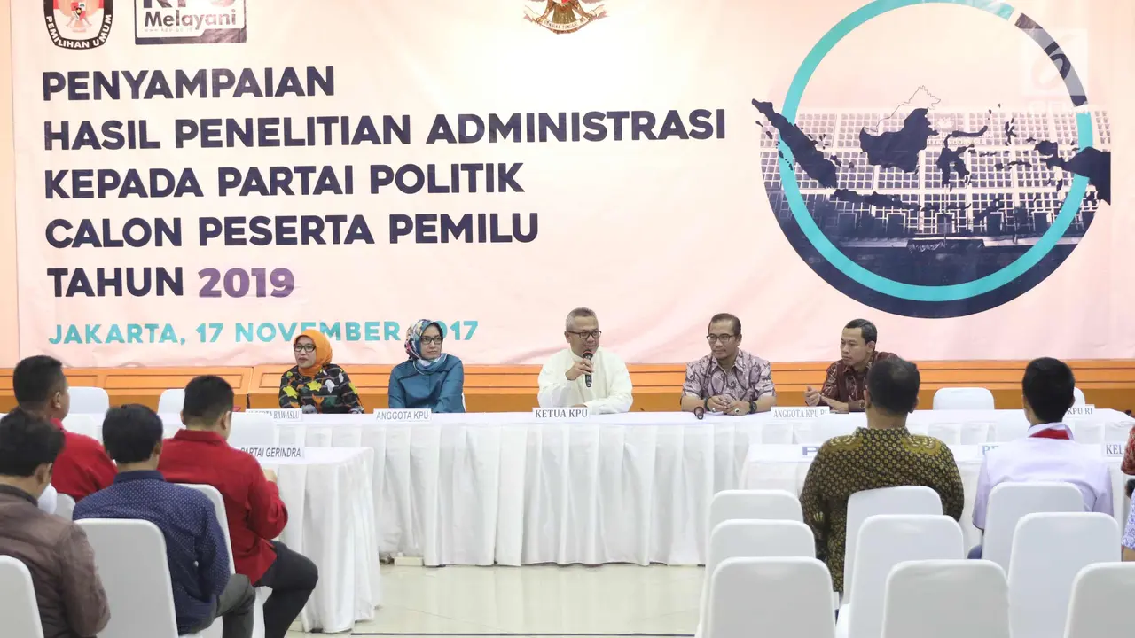 KPU Berikan Hasil Penelitian Administrasi Pemilu Kepada 14 Parpol