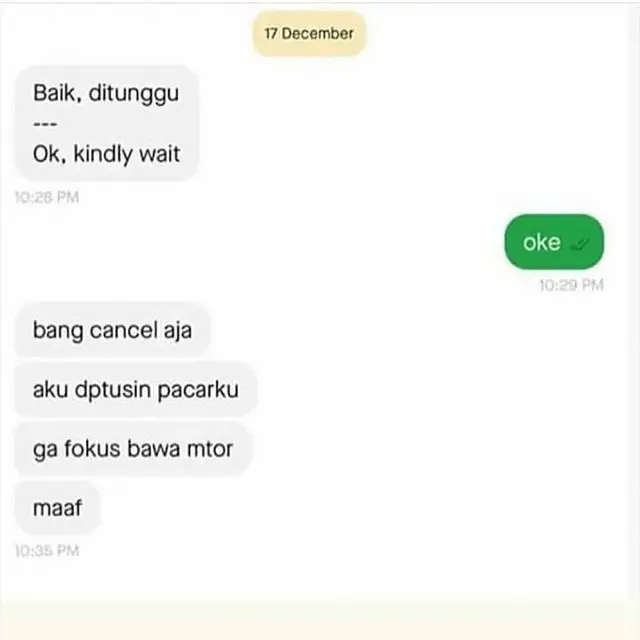 6 Chat Driver Ojek Online Enggak Fokus Ini Bikin Customer Bingung