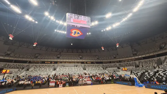 Presiden Jokowi meresmikan Indonesia Arena di area kompleks GBK, Senayan, Jakarta Pusat, Senin (7/8/2023).