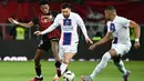 <p>Messi menorehkan dua catatan menawan kala membintangi kemenangan PSG atas Nice di Liga Prancis. (CHRISTOPE SIMON/AFP)</p>