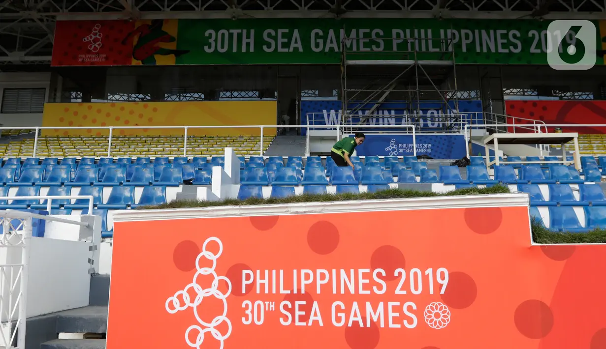 Suasana Stadion Rizal Memorial di Manila, Filipina, Senin (25/11/2019). Stadion ini akan menjadi venue cabang sepak bola SEA Games 2019. (Bola.com/M Iqbal Ichsan)
