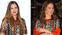 Drew Barrymore dan Kate Middleton pakai gaun serupa. (Twitter / Just jared)