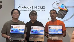 Asus Perkenalkan Vivobook S14 OLED dengan AMD Ryzen AI 300 Series di Jakarta, Kamis (12/9/2024). (Liputan6.com/ Yuslianson)