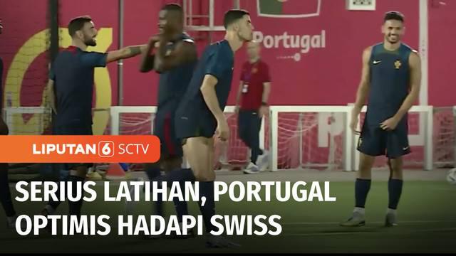 Jelang laga 16 besar, Portugal menyiapkan diri untuk menghadapi Swiss. Latihan Portugal dipusatkan di Al Shahaniya Training Centre. Seluruh pemain inti tim Portugal termasuk Cristiano Ronaldo ikut dalam latihan.