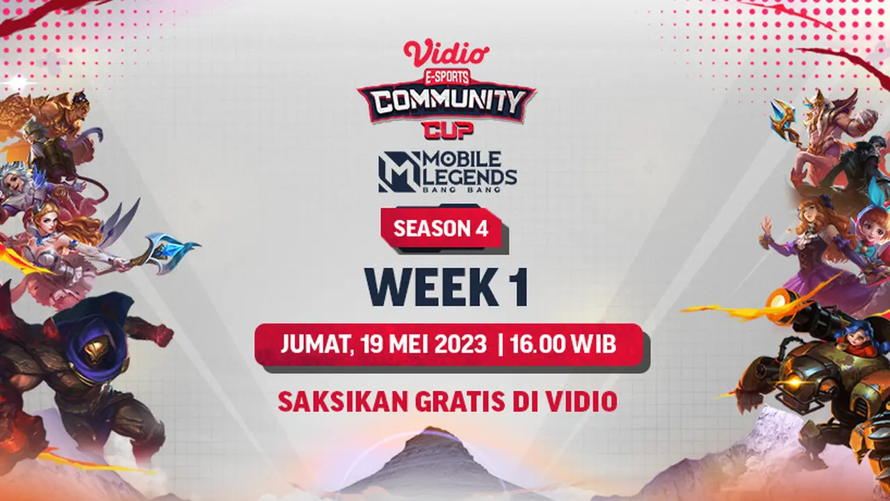 Live Streaming Mobile Legends Bang-bang Vidio Community Cup Season 4 Week 1 Jumat, 19 Mei