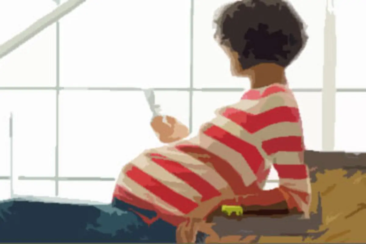 Ilustrasi Ponsel pada ibu hamil