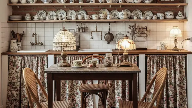 Desain Dapur Ala Kafe Kecil dengan Meja Bar Mini